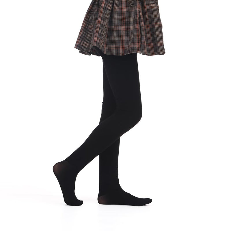 EVERSWE Girls Winter Warm Fleece Lined Tights Thick Dance Tights (6-8, Black) - Image 3